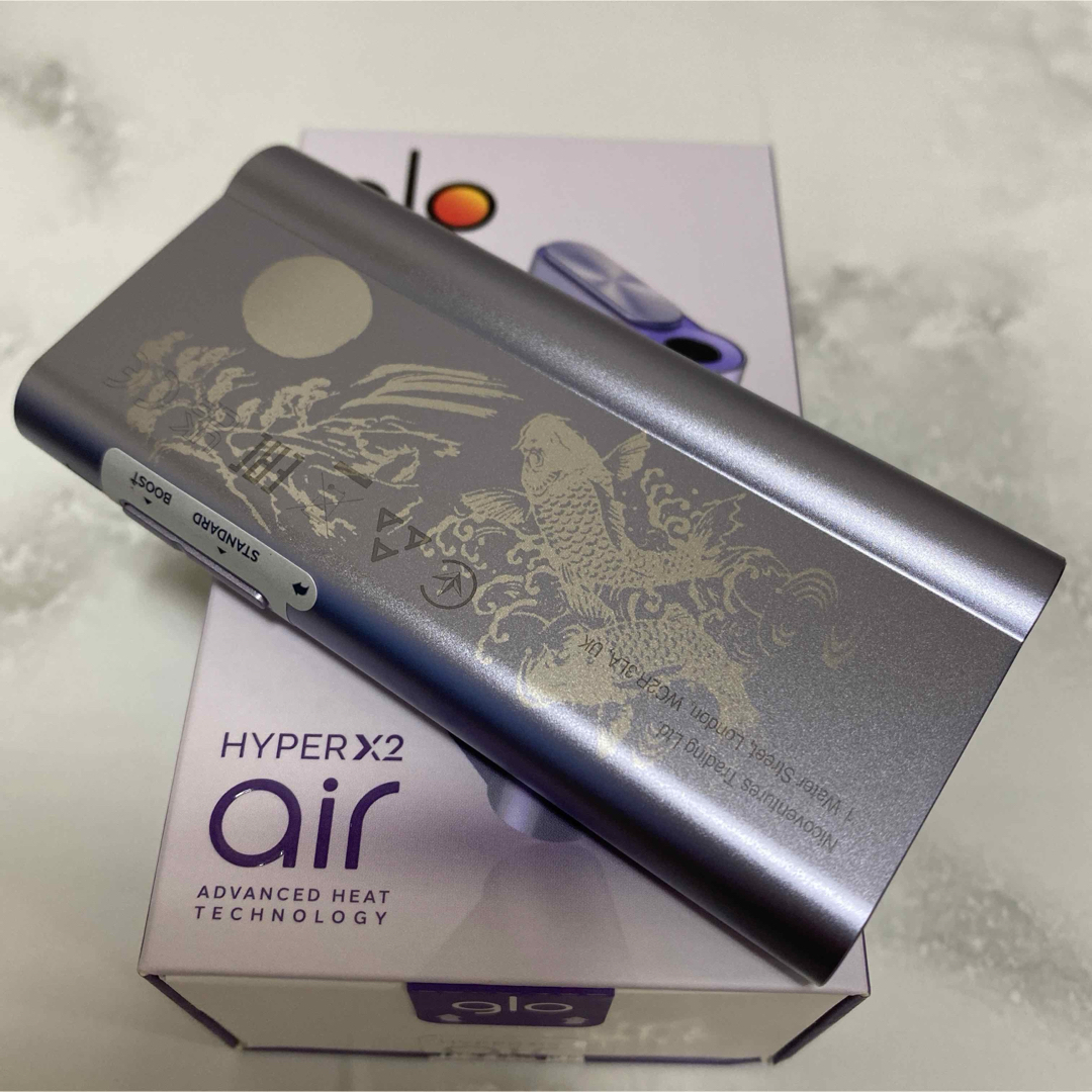 glo(グロー)の鯉 滝登り加工 glo hyper air グローハイパーエアー 本体 パープル メンズのファッション小物(タバコグッズ)の商品写真