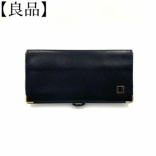 ダンヒル(Dunhill)の良品✨ ダンヒル 札入れ カード入れ ゴールド金具 レザー ブラック(長財布)