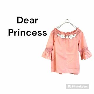 ディアプリンセス(Dear Princess)のディアプリンセス　シャツ　ピンク　無地　花　装飾　個性的　可愛い　春　ノームコア(シャツ/ブラウス(長袖/七分))