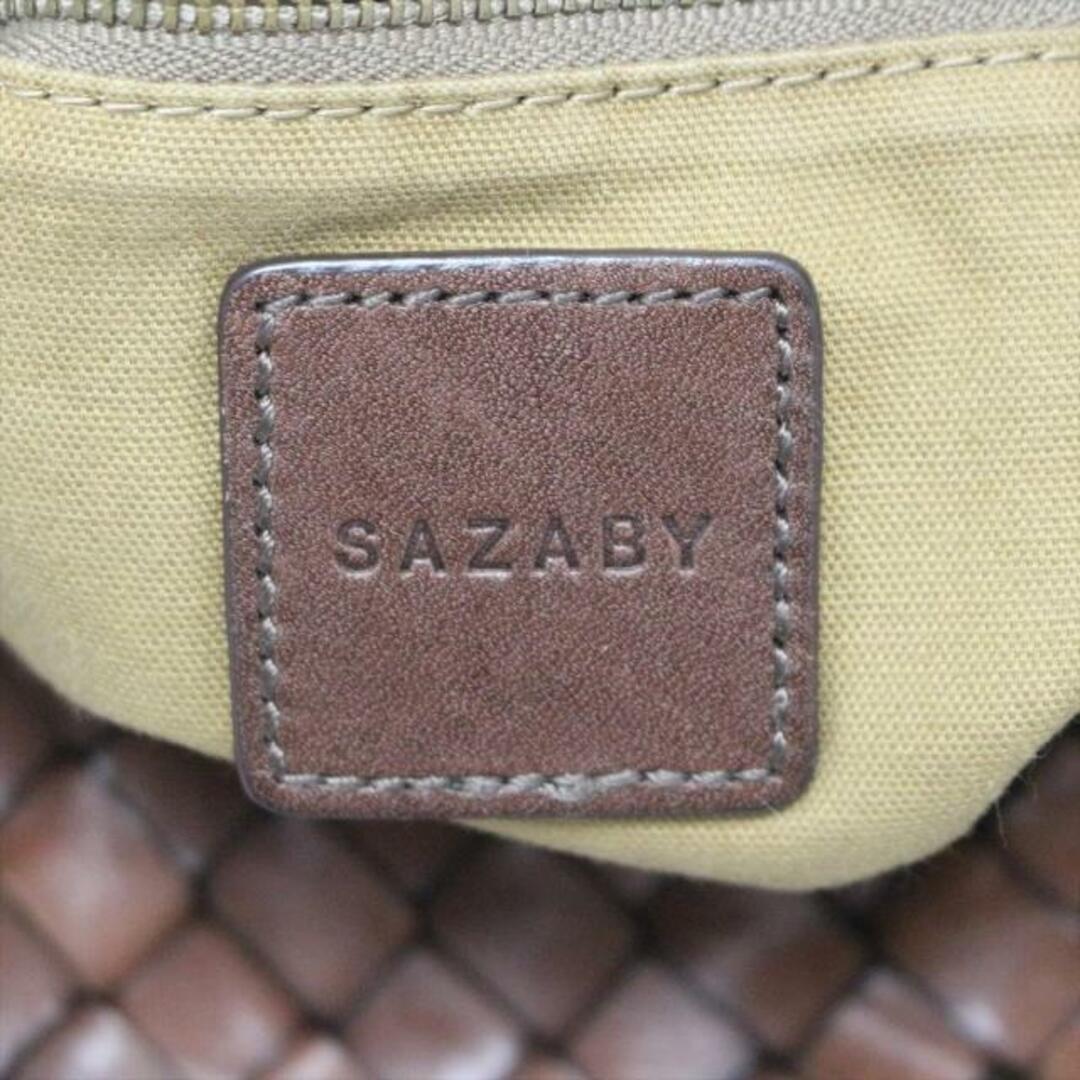 SAZABY(サザビー)のSAZABY(サザビー) ショルダーバッグ - ダークブラウン 編み込み レザー レディースのバッグ(ショルダーバッグ)の商品写真