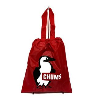 チャムス(CHUMS)のCHUMS(チャムス) トートバッグ美品  - レッド×白×黒 巾着型 ナイロン(トートバッグ)