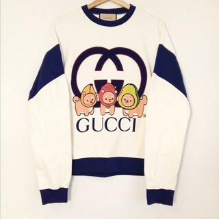 Gucci - GUCCI(グッチ) トレーナー サイズL メンズ美品  735948 白×ネイビー×マルチ アンジェラ・グエンコラボ