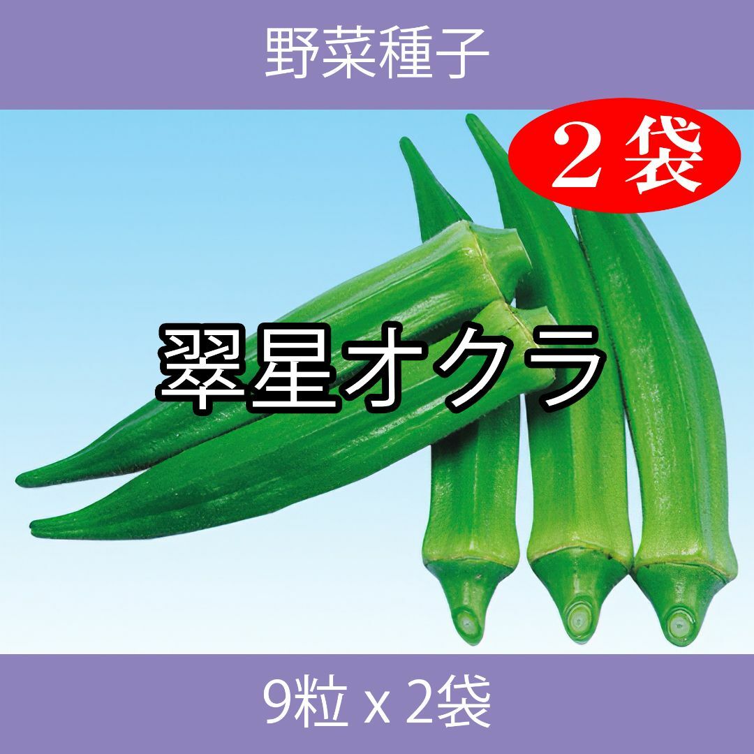 野菜種子 EAQ 翠星オクラ 9粒 x 2袋 食品/飲料/酒の食品(野菜)の商品写真