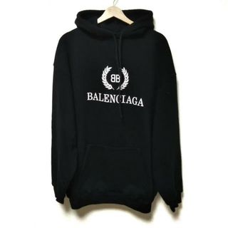 バレンシアガ(Balenciaga)のBALENCIAGA(バレンシアガ) パーカー サイズXS メンズ美品  - 556143 TDV52 黒×白 長袖/プルオーバー(パーカー)