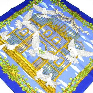 エルメス(Hermes)のHERMES(エルメス) スカーフ美品  カレ90 ブルー×イエロー×マルチ UNITED NATIONS(バンダナ/スカーフ)