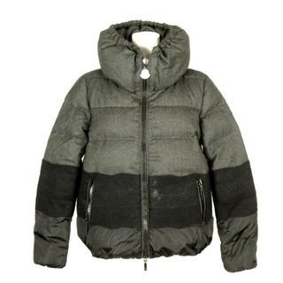 モンクレール(MONCLER)のMONCLER(モンクレール) ダウンジャケット サイズ0 XS レディース ARBOUSIER 46376-50-54441 ダークグレー×ダークネイビー 長袖/ロロピアーナ/ウール切替/冬 ウール、ダウン(ダウンジャケット)