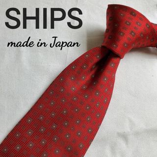 シップス(SHIPS)のSHIPS　ships 赤　レッド　ドット　日本製　使いやすいネクタイ(ネクタイ)