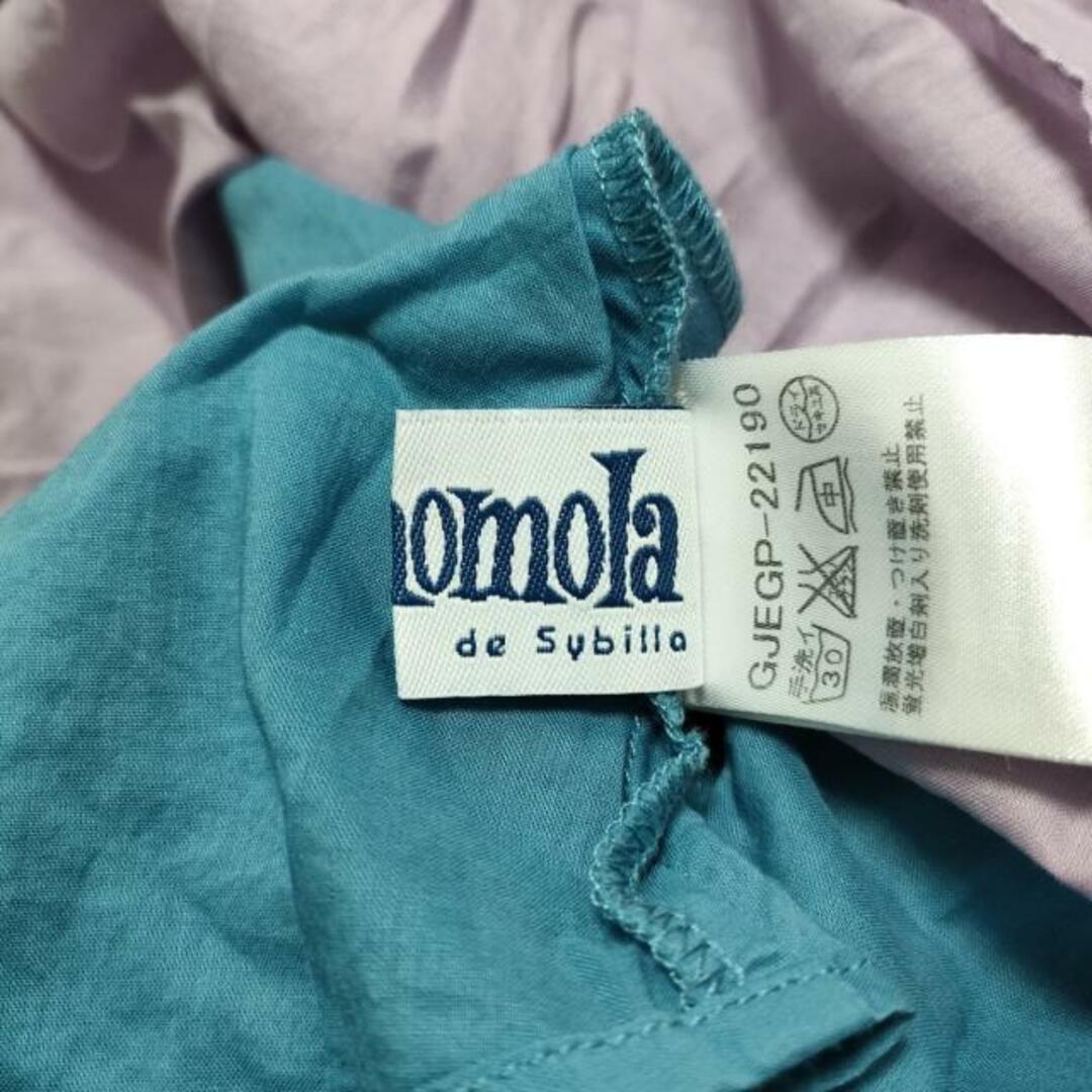 Jocomomola(ホコモモラ)のJOCOMOMOLA(ホコモモラ) ワンピース サイズ40 XL レディース - ブルーグレー×オレンジ×マルチ クルーネック/ノースリーブ/ひざ丈/刺繍/フラワー(花)/リバーシブル レディースのワンピース(その他)の商品写真