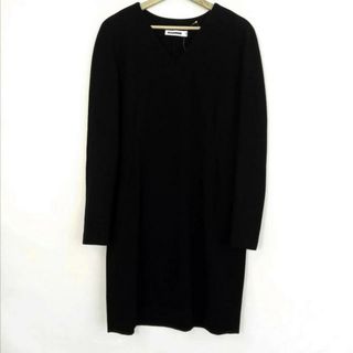 Jil Sander - JILSANDER(ジルサンダー) ワンピース サイズ34 XS レディース美品  - 黒 Vネック/長袖/ひざ丈