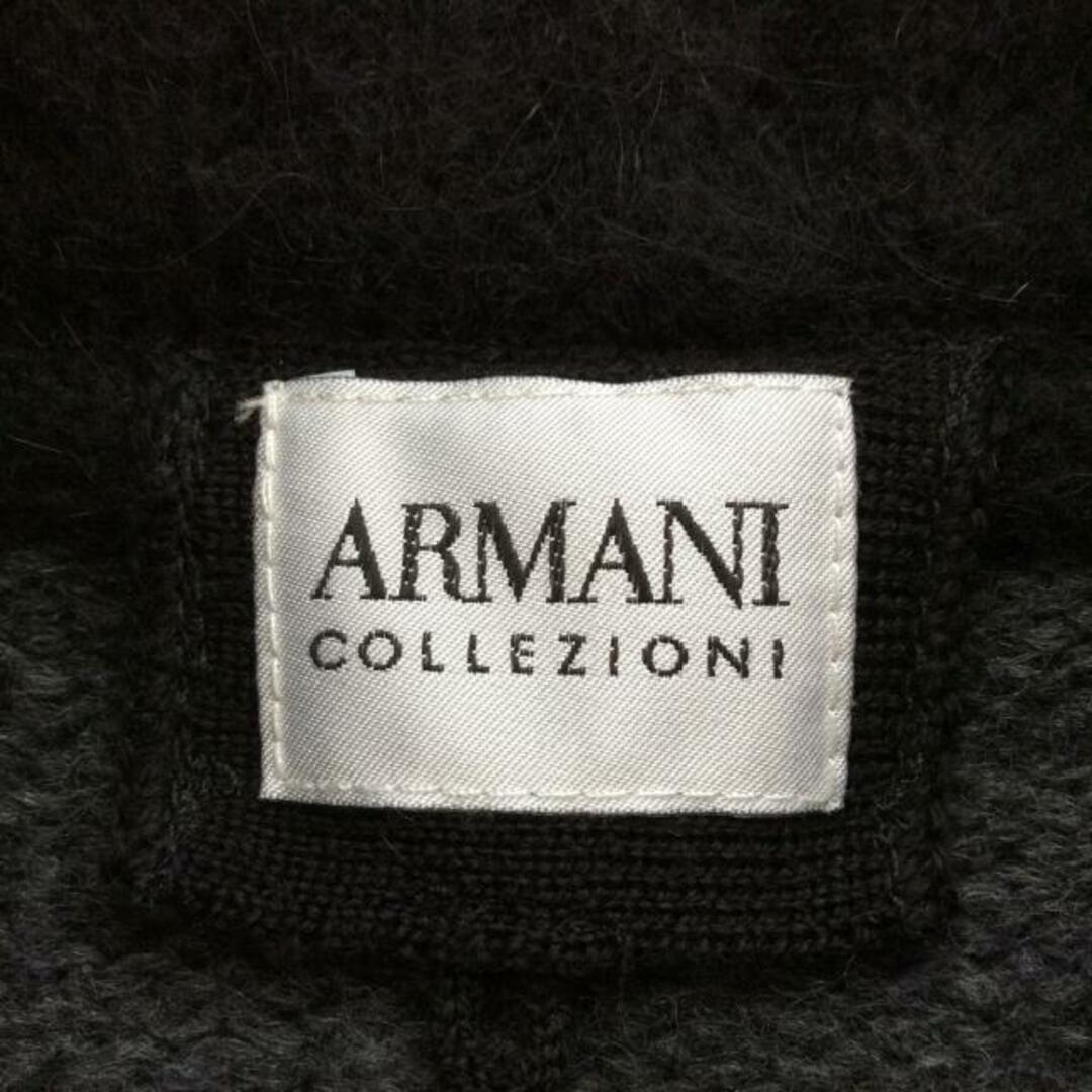 ARMANI COLLEZIONI(アルマーニ コレツィオーニ)のARMANICOLLEZIONI(アルマーニコレッツォーニ) ブルゾン サイズM メンズ - 黒×ダークグレー 長袖/ニット/春/秋 メンズのジャケット/アウター(ブルゾン)の商品写真