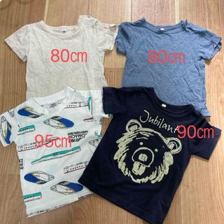 ムジルシリョウヒン(MUJI (無印良品))の80㎝-95㎝(小さめな作り含む) 4点セット(Ｔシャツ)