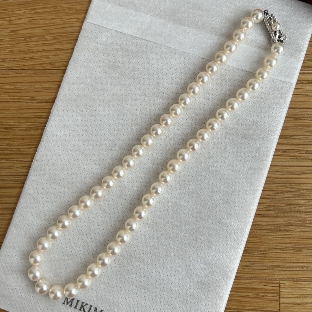 MIKIMOTO(ミキモト)のミキモト  7.4-7.0㎜珠　k14WG  パールネックレス　冠婚葬祭　一連 レディースのアクセサリー(ネックレス)の商品写真