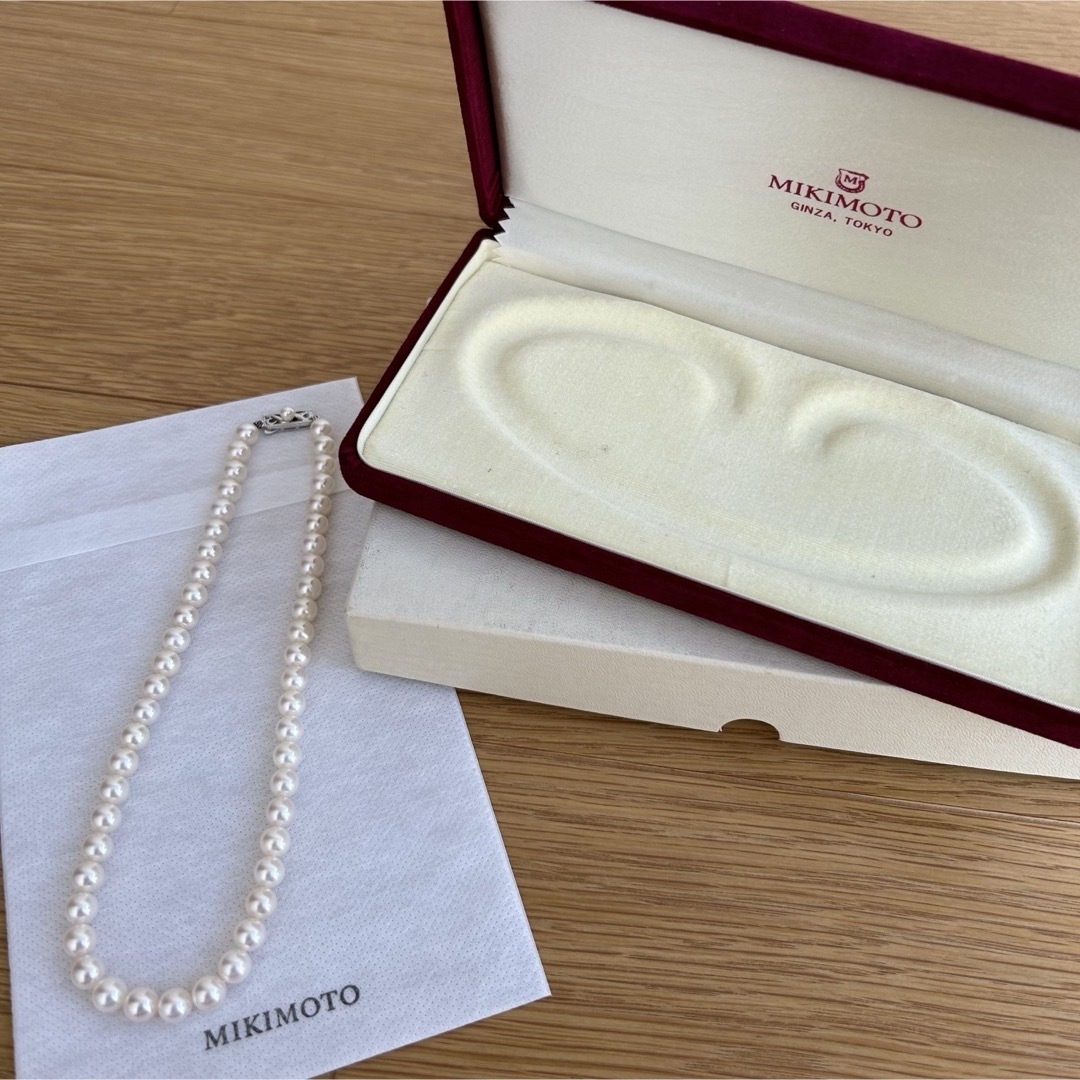 MIKIMOTO(ミキモト)のミキモト  7.4-7.0㎜珠　k14WG  パールネックレス　冠婚葬祭　一連 レディースのアクセサリー(ネックレス)の商品写真