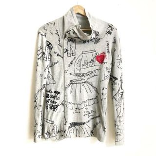 デシグアル(DESIGUAL)のDesigual(デシグアル) カーディガン サイズEUR. M レディース - グレー×黒×レッド 長袖/ジップアップ/ハート(カーディガン)