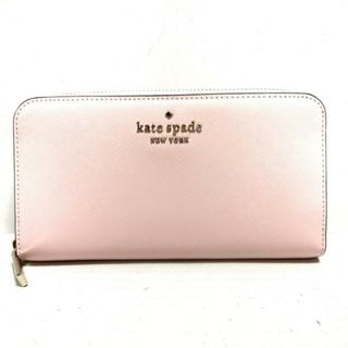 ケイトスペードニューヨーク(kate spade new york)のKate spade(ケイトスペード) 長財布新品同様  ステイシー ラージ コンチネンタル ウォレット WLR00130 チョークピンク ラウンドファスナー サフィアノレザー(財布)