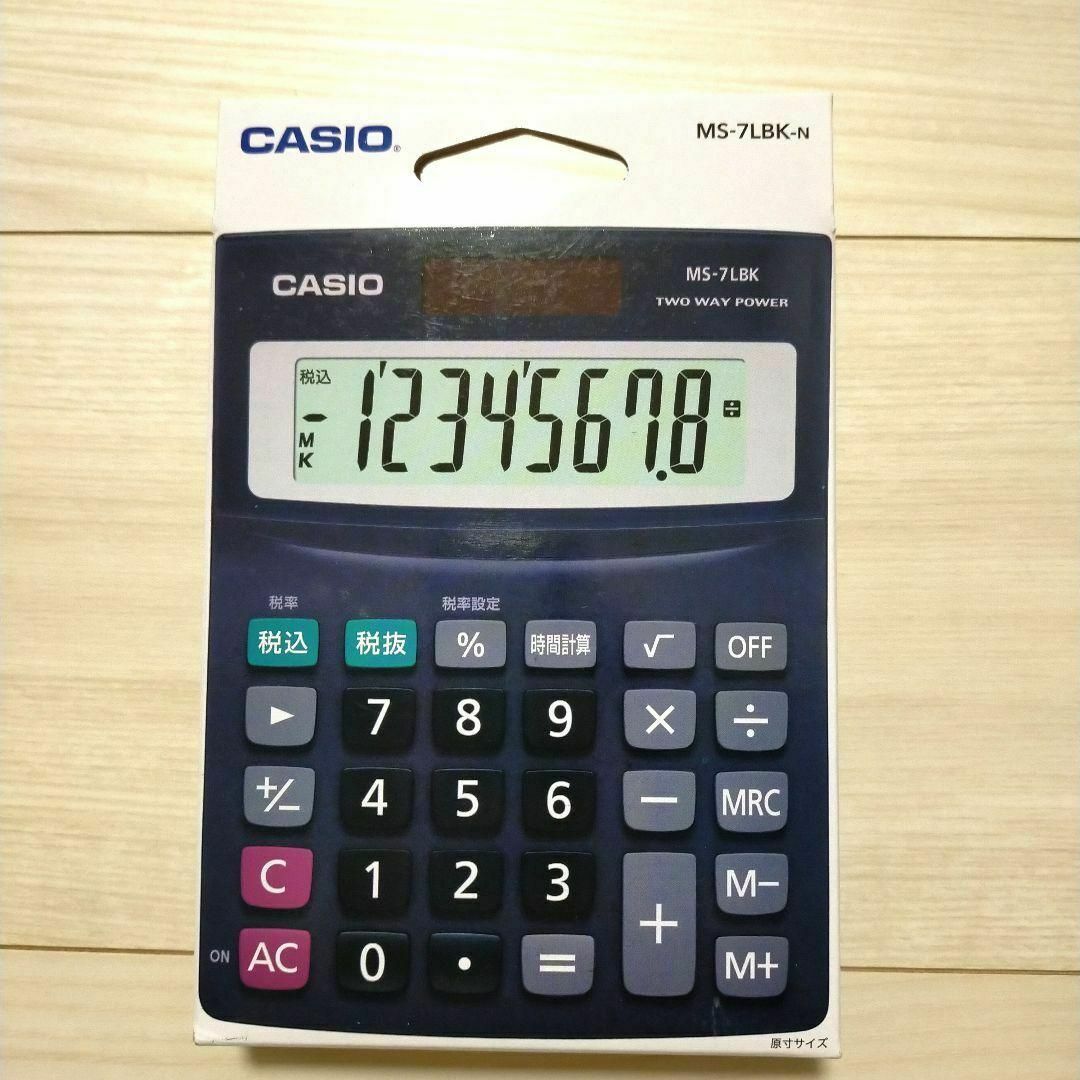 CASIO(カシオ)の新品★カシオ 電卓 MS-7LBK-N インテリア/住まい/日用品のオフィス用品(オフィス用品一般)の商品写真