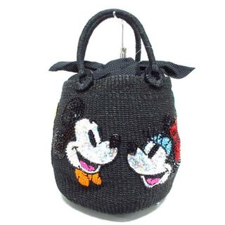 ビームスボーイ(BEAMS BOY)のBEAMSBOY(ビームスボーイ) ハンドバッグ美品  - ダークグレー×黒×マルチ スパンコール/ビーズ/Disneyコラボ 天然繊維×コットン(ハンドバッグ)