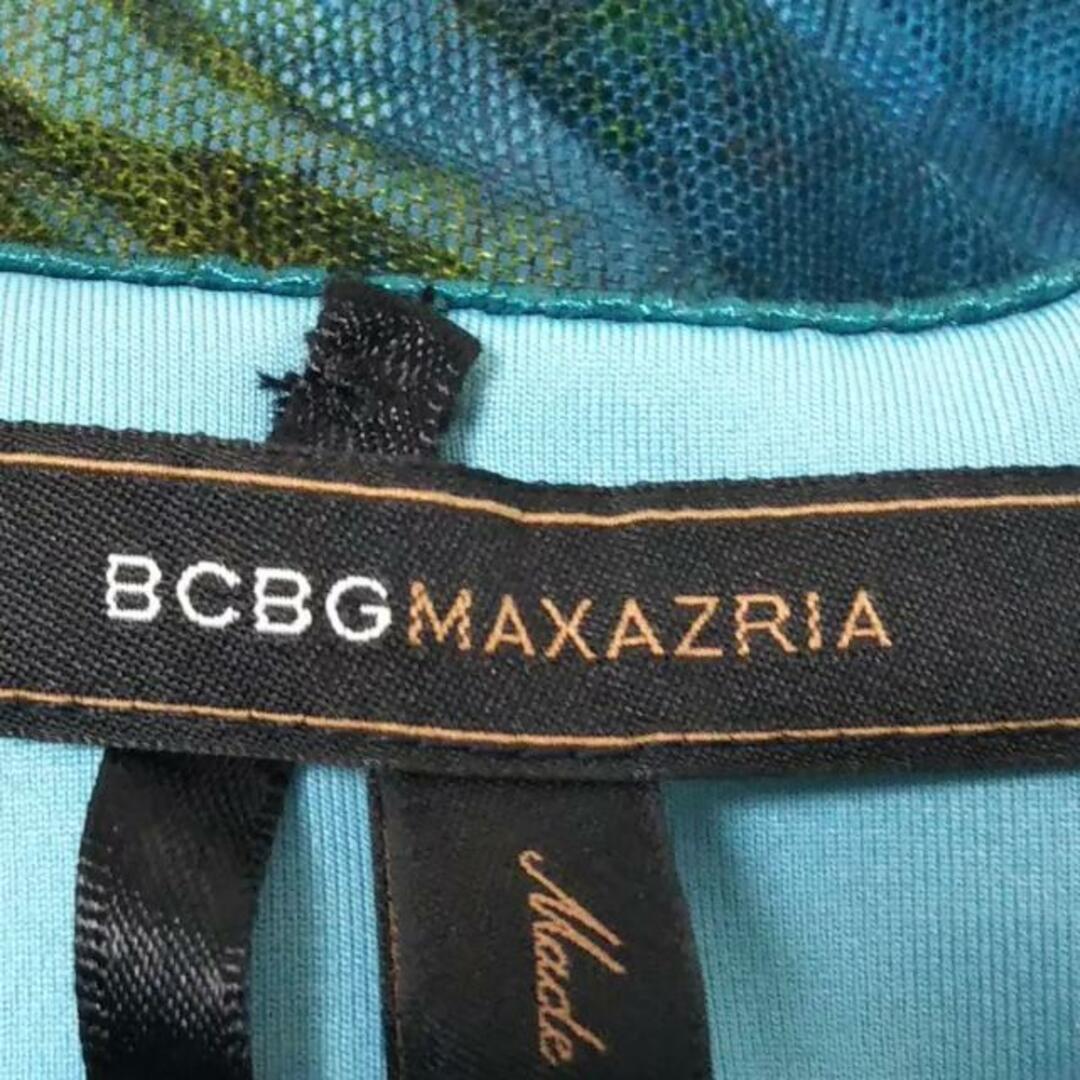 BCBGMAXAZRIA(ビーシービージーマックスアズリア)のBCBGMAXAZRIA(ビーシービージーマックスアズリア) ワンピース サイズ4 S レディース美品  - ブルーグリーン×黒×マルチ ベアトップワンピ/ひざ丈 ポリエステル、ポリウレタン レディースのワンピース(その他)の商品写真