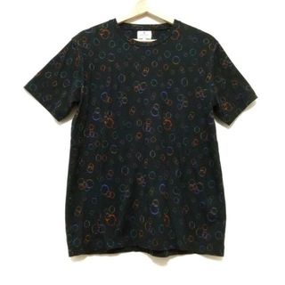 ランバンオンブルー(LANVIN en Bleu)のLANVIN en Bleu(ランバンオンブルー) 半袖Tシャツ サイズ50 メンズ美品  - 黒×マルチ クルーネック(Tシャツ/カットソー(半袖/袖なし))