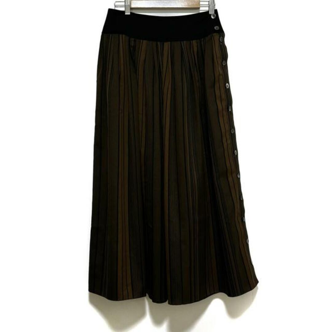 ADORE(アドーア)のADORE(アドーア) ロングスカート サイズ38 M レディース - ダークブラウン×黒 マキシ丈/ストライプ レディースのスカート(ロングスカート)の商品写真