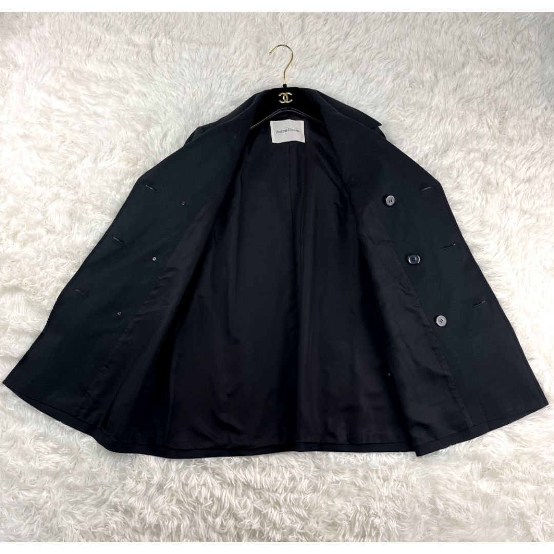 Pinky&Dianne(ピンキーアンドダイアン)の極美品✨ピンキーアンドダイアン　トレンチコート　ブラック　38 春　アウター レディースのジャケット/アウター(トレンチコート)の商品写真