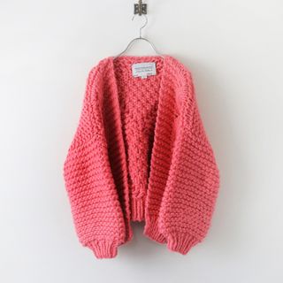 アイラブミスターミトンズ I Love Mr Mittens HEARTWORKING KNITWEAR ボンバーニットカーディガン XS/ピンク【2400013802505】(カーディガン)