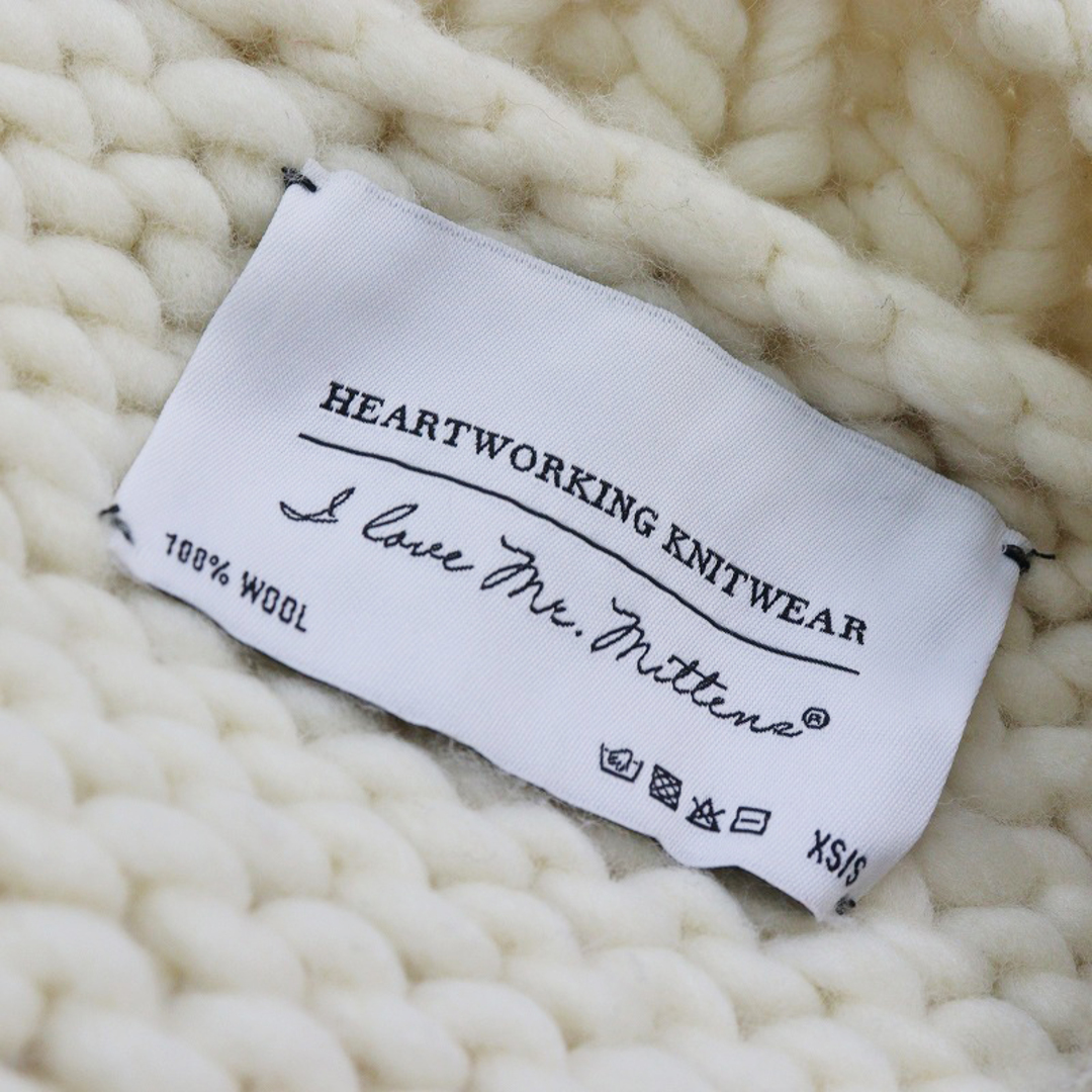 アイラブミスターミトンズ I Love Mr Mittens HEARTWORKING KNITWEAR ボンバーニットカーディガン XS/オフホワイト【2400013802512】 レディースのトップス(カーディガン)の商品写真