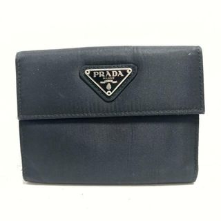 プラダ(PRADA)のPRADA(プラダ) 2つ折り財布 - 黒 ナイロン×レザー(財布)