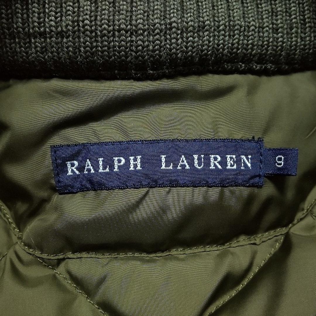 Ralph Lauren(ラルフローレン)のRalphLauren(ラルフローレン) ダウンジャケット サイズ9 M レディース - ダークグリーン×ダークグレー 長袖/ジップアップ/冬 レディースのジャケット/アウター(ダウンジャケット)の商品写真