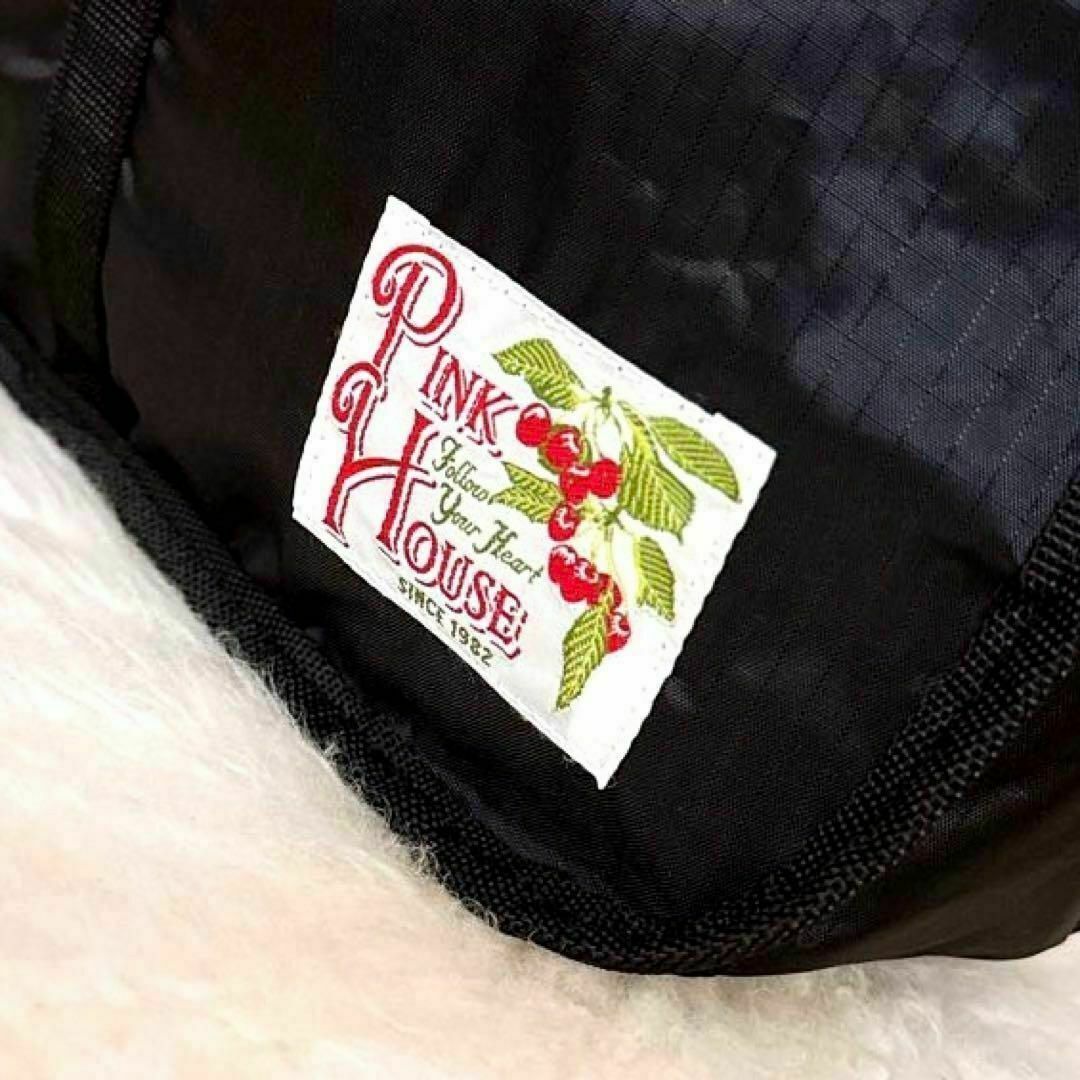 PINK HOUSE(ピンクハウス)の【ピンクハウス】ナイロン ショルダーバッグ 軽量 さくらんぼ チェリー ロゴ 黒 レディースのバッグ(ショルダーバッグ)の商品写真