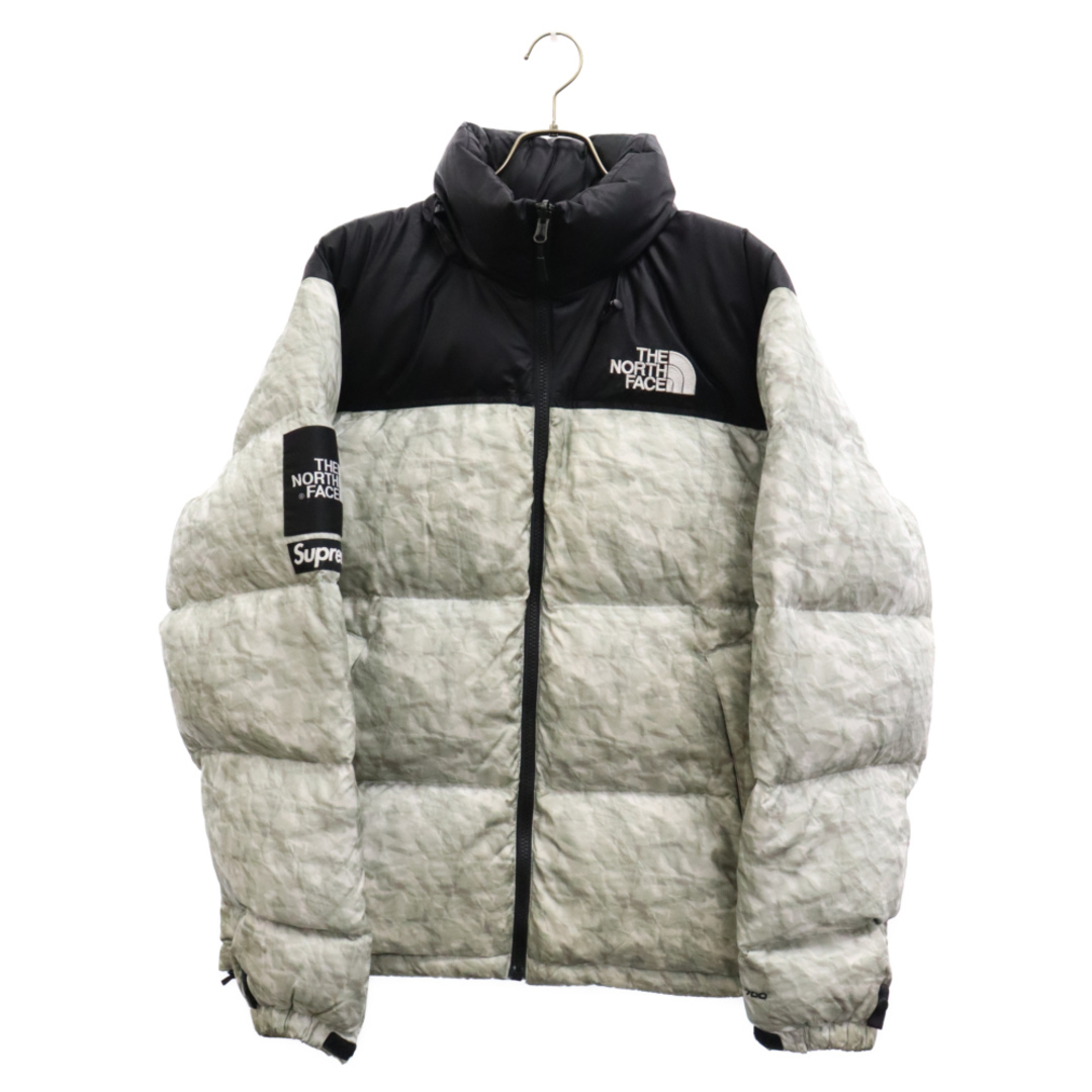 Supreme(シュプリーム)のSUPREME シュプリーム 19AW×THE NORTH FACE Paper Print Nuptse Jacket×ザノースフェイス ペーパー プリント ヌプシ ダウンジャケット グレー/ブラック ND91806I メンズのジャケット/アウター(ダウンジャケット)の商品写真