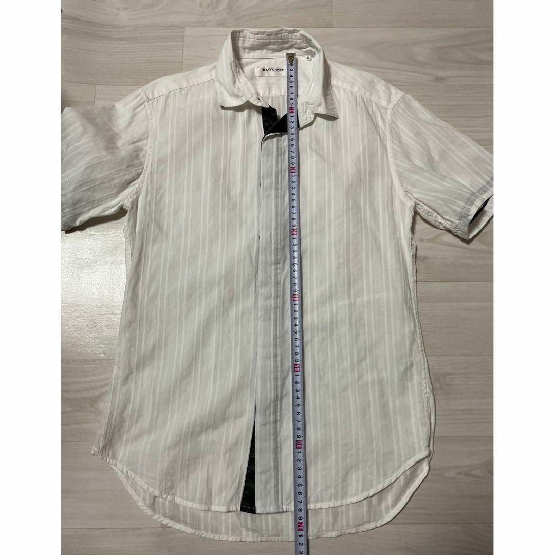 BOYCOTT(ボイコット)のBOYCOTT ボイコット 半袖シャツ 白 サイズ２ おしゃれ メンズのトップス(シャツ)の商品写真