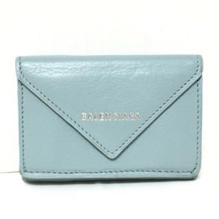 バレンシアガ(Balenciaga)のBALENCIAGA(バレンシアガ) 3つ折り財布 ペーパーミニウォレット 391446 ブルーグレー レザー(財布)