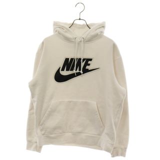 シュプリーム(Supreme)のSUPREME シュプリーム 19AW ×Nike Hooded Sweatshirt ×ナイキ フロントレザーパッチロゴ プルオーバーパーカー CK6225-100 ホワイト(パーカー)