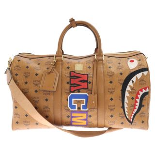 エムシーエム(MCM)のMCM エム シー エム ×A BATHING APE SHARK WEEKENDER×ア ベイシング エイプ シャーク ウィークエンダー ボストンバッグ ハンドバッグ ブラウン(ボストンバッグ)