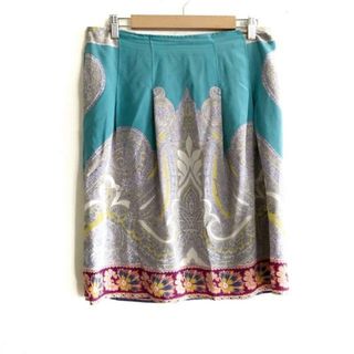 エトロ(ETRO)のETRO(エトロ) スカート サイズ44 L レディース - ライトブルー×ライトパープル×マルチ ひざ丈/シルク/ペイズリー柄(その他)