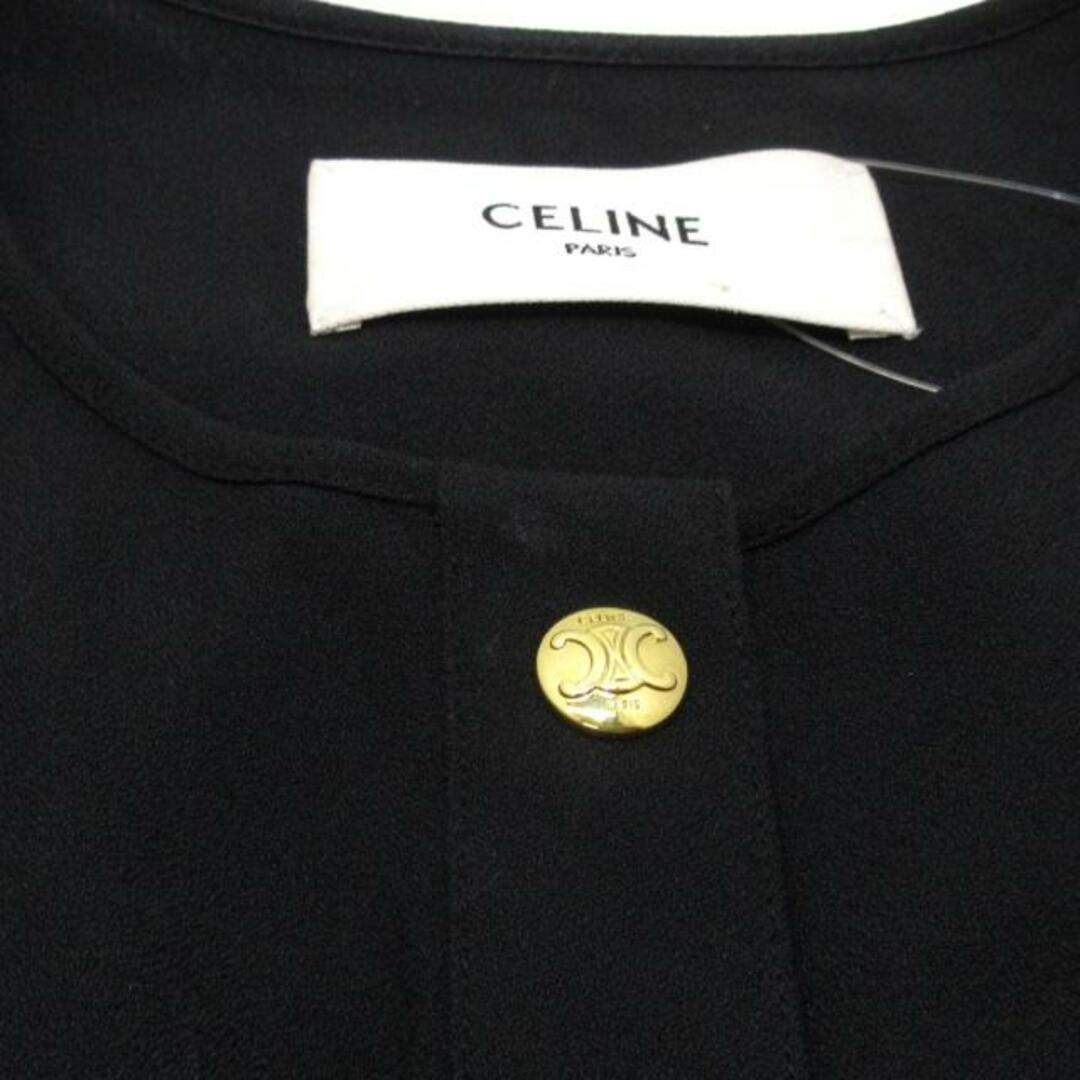 celine(セリーヌ)のCELINE(セリーヌ) ワンピース サイズ34 S レディース - 2R59G865C 黒 半袖/ひざ丈/クルーネック/シャツワンピ レーヨン、アセテート レディースのワンピース(その他)の商品写真