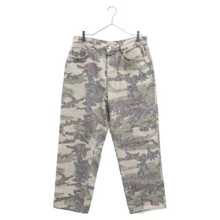 ステューシー(STUSSY)のSTUSSY ステューシー BIG OL JEAN CAMO CANVAS NEEDLEPUNCH ストーンウオッシュ カモフラ コットンキャンバス バギーデニムパンツ グリーン(デニム/ジーンズ)