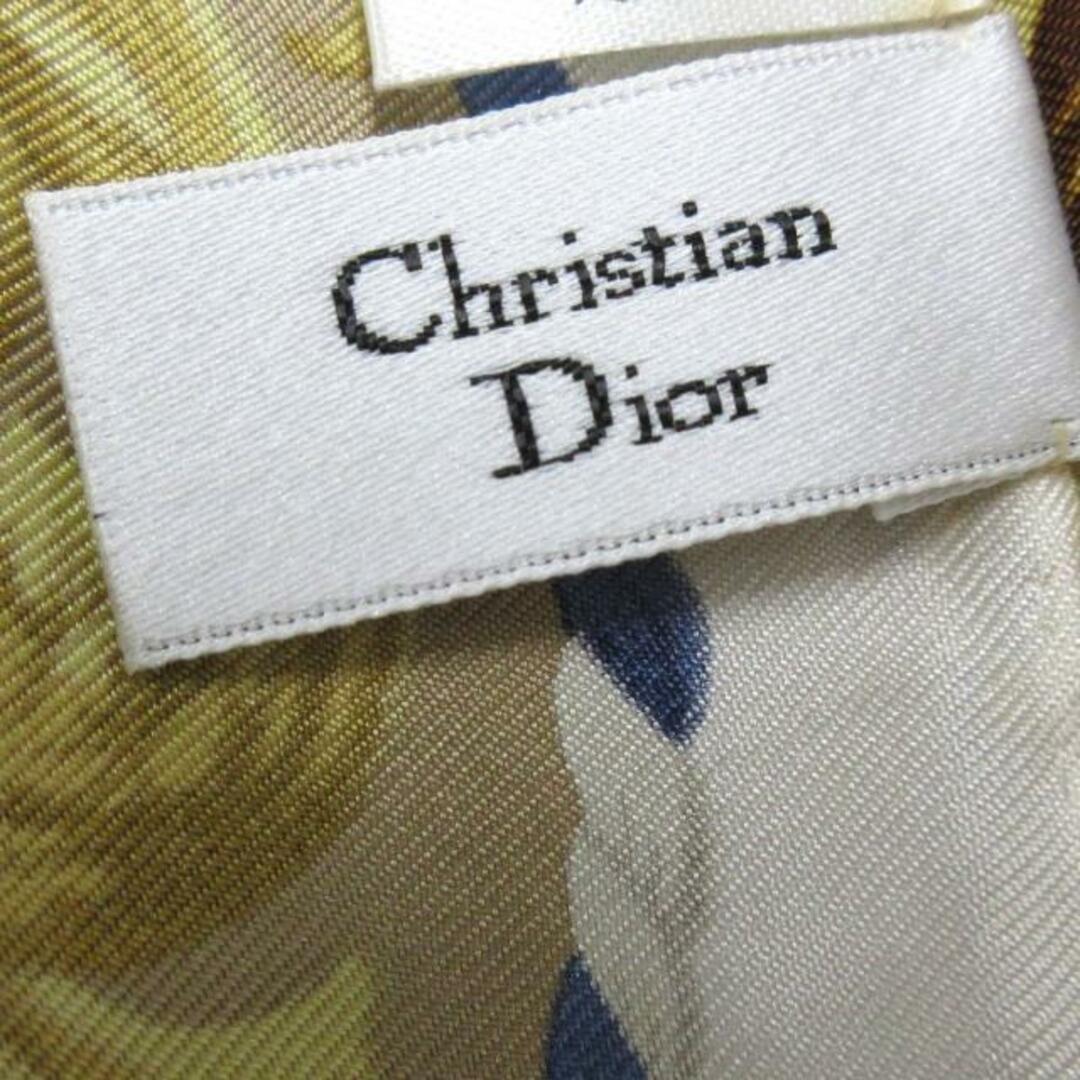 Christian Dior(クリスチャンディオール)のDIOR/ChristianDior(ディオール/クリスチャンディオール) スカーフ美品  - ベージュ×レッドマルチ ボーダー レディースのファッション小物(バンダナ/スカーフ)の商品写真