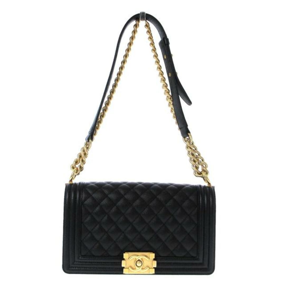 CHANEL(シャネル)のCHANEL(シャネル) ショルダーバッグ レディース美品  ボーイシャネル/マトラッセ A67086 黒 ヴィンテージゴールド金具/チェーンショルダー キャビアスキン レディースのバッグ(ショルダーバッグ)の商品写真