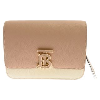 バーバリー(BURBERRY)のBURBERRY バーバリー Small TB Two Tone Crossbody Bag スモールTB レザー 2トーンショルダーバッグ 80491521 ホワイト/ベージュ(ショルダーバッグ)