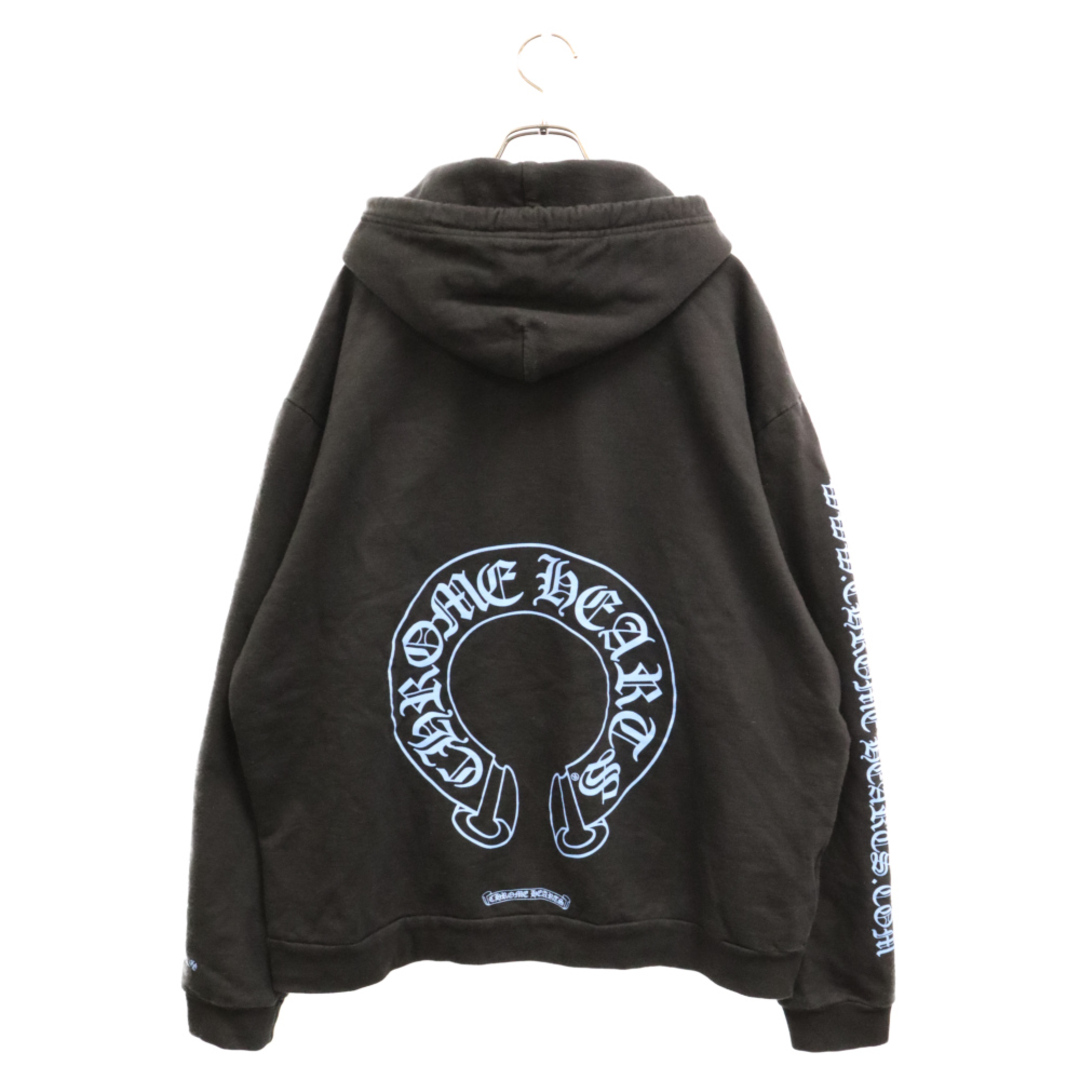 Chrome Hearts(クロムハーツ)のCHROME HEARTS クロムハーツ Blue Horseshoe Pullover Hoodie ホースシュー クロス バックプリント プルオーバーパーカー オンライン限定 ブラック/ブルー メンズのトップス(パーカー)の商品写真