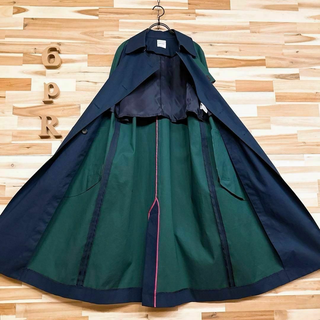 Paul Smith(ポールスミス)の【ポールスミス】バイカラー キルティング ライナー付き トレンチ コート 紺×緑 レディースのジャケット/アウター(トレンチコート)の商品写真