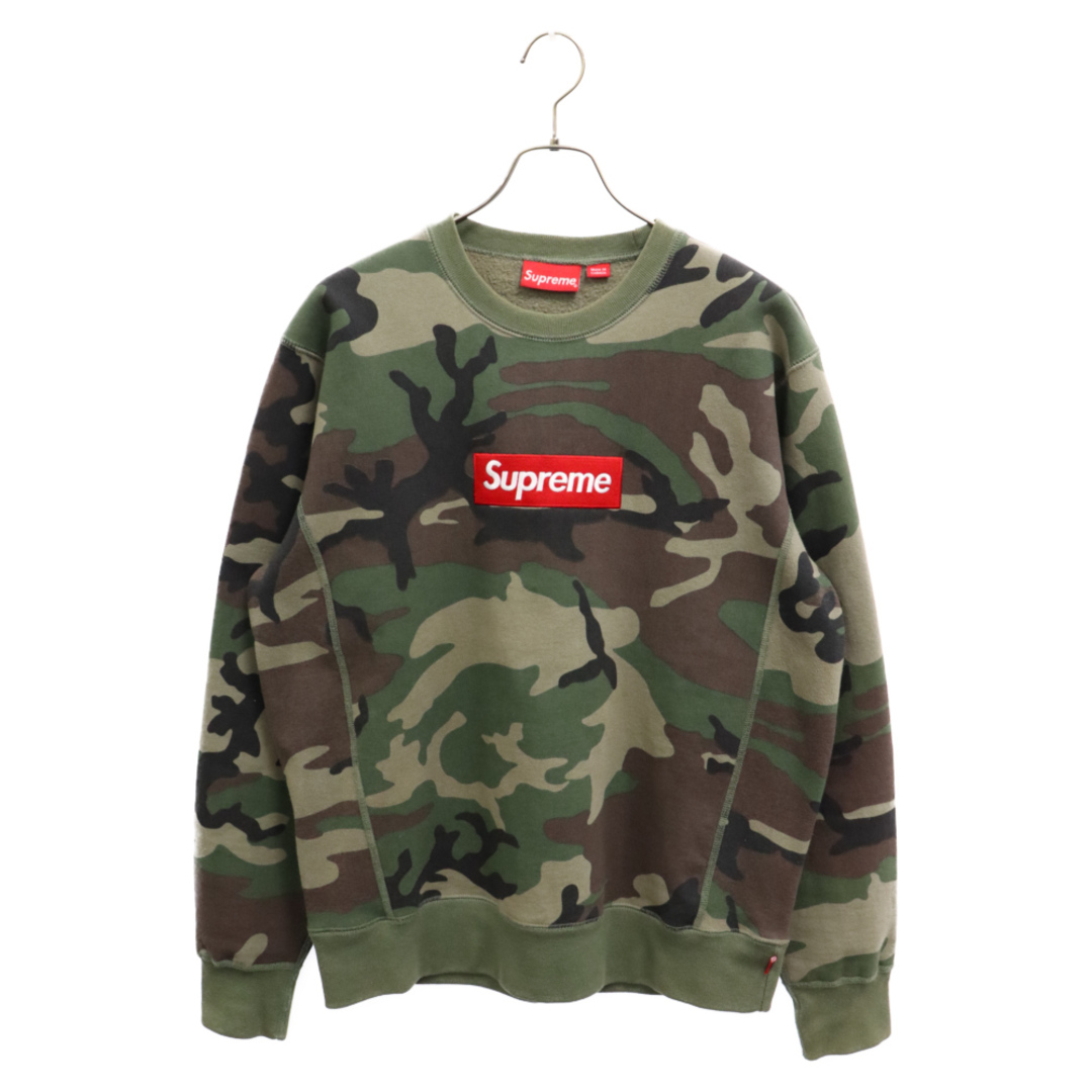 Supreme(シュプリーム)のSUPREME シュプリーム 15aw Box Logo Crewneck Sweatshirt ボックスロゴ クルーネック スウェットシャツ トレーナー グリーン カモ 迷彩 メンズのトップス(スウェット)の商品写真