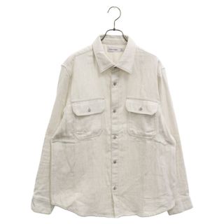 カルバンクライン(Calvin Klein)のCalvin Klein カルバンクライン LONG SLEEVE DOUBLE POCKET MELANGE SHIRT ロングスリーブ ダブル フロントポケット ワーク メランジ シャツ ホワイト 40QM109(シャツ)