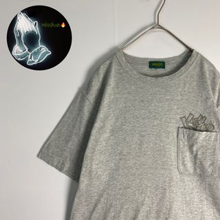 ケンゾー(KENZO)の【ケンゾー　半袖Tシャツ　ワンポイント刺しゅう　バックプリント　グレー　古着】(Tシャツ/カットソー(半袖/袖なし))