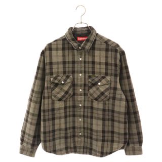 シュプリーム(Supreme)のSUPREME シュプリーム 24SS Quilted Flannel Snap Shirt キルティングスナップフランネルシャツジャケット グレー(フライトジャケット)