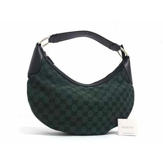 グッチ(Gucci)の■新品同様■ GUCCI グッチ 257297 GG柄 GGキャンバス×レザー ワンショルダーバッグ レディース グリーン系×ブラック系 AS9530 (ハンドバッグ)