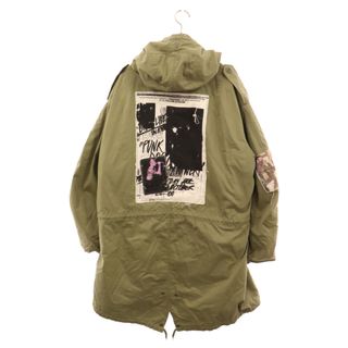 RAF SIMONS ラフシモンズ 20AW×FRED PERRY DETACHABLE LINER PARKA フレッドペリー パッチワーク ライナー ミリタリージップアップジャケット コート カーキ