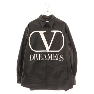 ヴァレンティノ(VALENTINO)のVALENTINO ヴァレンチノ 22AW DREAMAS V LOGO SHIRT ロゴプリント オーバーサイズ 長袖シャツ ブラック P56101303(シャツ)